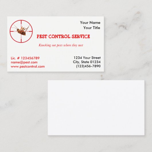 Dead Roach Pest Service 1 Sided Visitekaartje v2 (Voorkant / Achterkant)