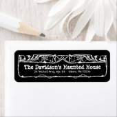 Dead Rozen Halloween adreslabel op zwart Etiket (Insitu)