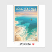Dead Sea Illustration Travel Art Vintage Sticker (Vel)