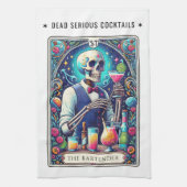 Dead Serious Cocktails Tarot Bartender Skeleton Theedoek (Verticaal)