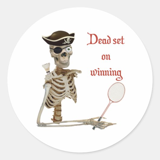 Dead Set Badminton Pirate Ronde Sticker (Voorkant)