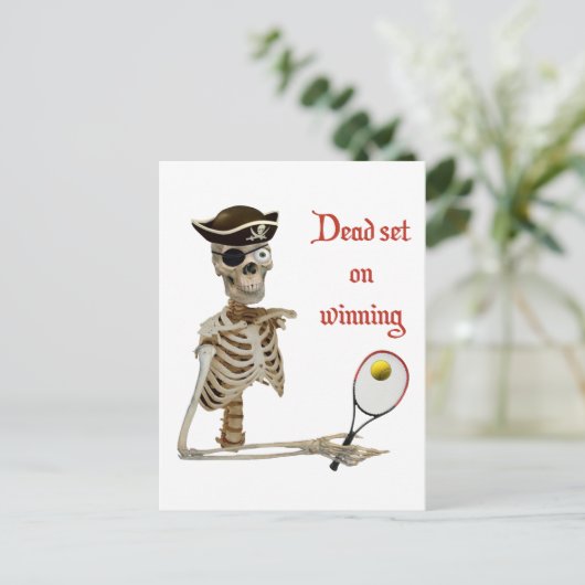 Dead Set Tennis Pirate Briefkaart (Staand voorkant)