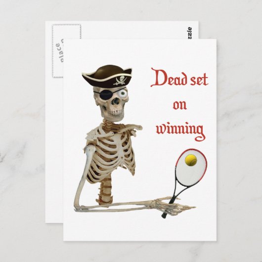 Dead Set Tennis Pirate Briefkaart (Voorkant / Achterkant)