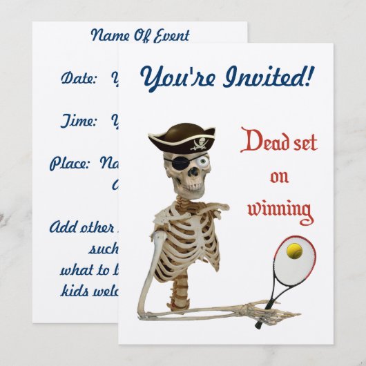 Dead Set Tennis Pirate Kaart (Voorkant / Achterkant)