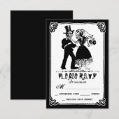 Dead Skeleton Couple Wedding RSVP Kaartje (Voorkant / Achterkant)