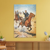 Dead Sure: een Amerikaanse Cavalry-trooper in de j Canvas Afdruk (Insitu (Woonkamer))