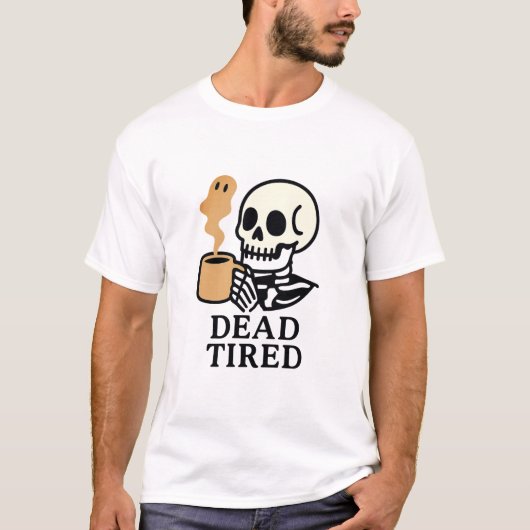 Dead Tired Coffee Spooky Halloween T-shirt (Voorkant)