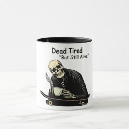 Dead Tired Skater Skeleton Coffee Mok