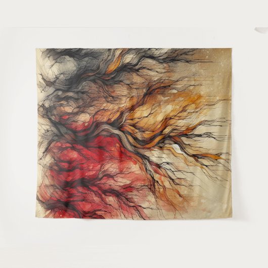 Dead Tree 3 - Waterverf Wandkleed (Voorkant (horizontaal))