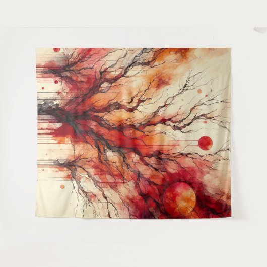 Dead Tree 4 - Waterverf Wandkleed (Voorkant (horizontaal))