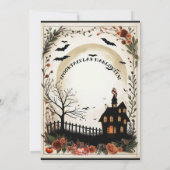 Dead Tree Pumpkins spookhuis Halloween Party Kaart (Achterkant)