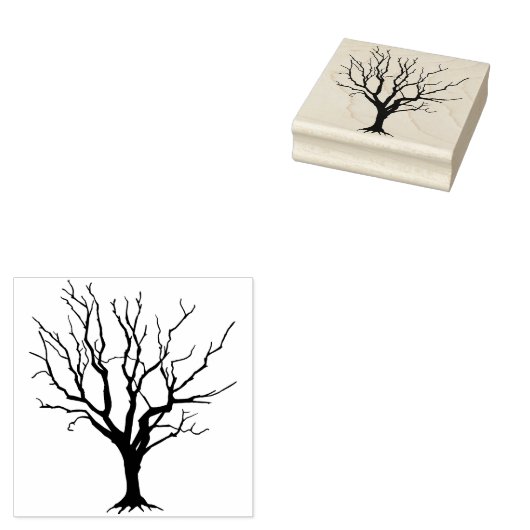 Dead Tree Silhouette Halloween Rubberstempel (Gestempeld)