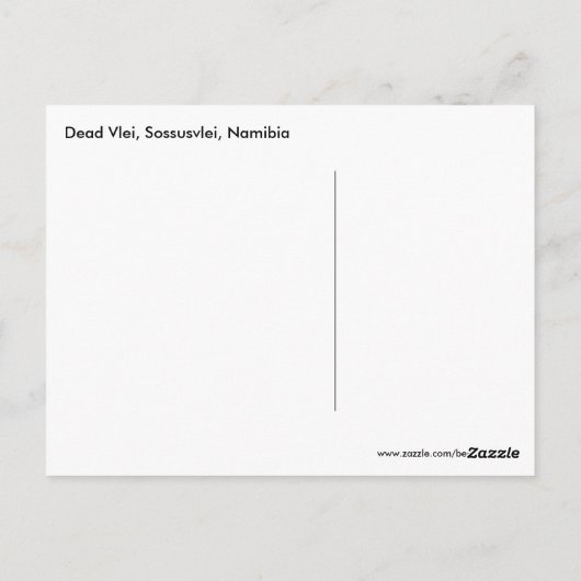 Dead Vlei, Namibië Briefkaart (Achterkant)