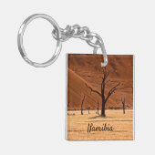Dead Vlei Namibië landschapsfoto met tekst Sleutelhanger (Voorkant Links)