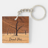 Dead Vlei Namibië landschapsfoto met tekst Sleutelhanger (Achterkant)