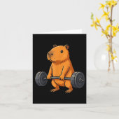 Deadlift Capybara Funny Fitness Capy Lover Gym Man Kaart (Gele Bloem)