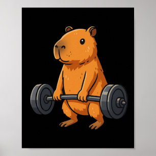 Deadlift Capybara Funny Fitness Capy Lover Gym Man Poster