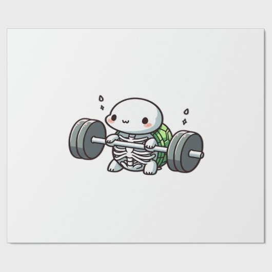 Deadlift Cute Turtle Classic T-Shirt Cadeaupapier (Vlak)