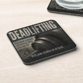 Deadlift - Funny Gym-thema - Nieuwe uitzending Bier Onderzetter (Linkerzijde)