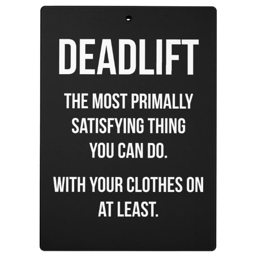 Deadlift - Funny Gym-thema - Nieuwe uitzending Klembord (Achterkant)