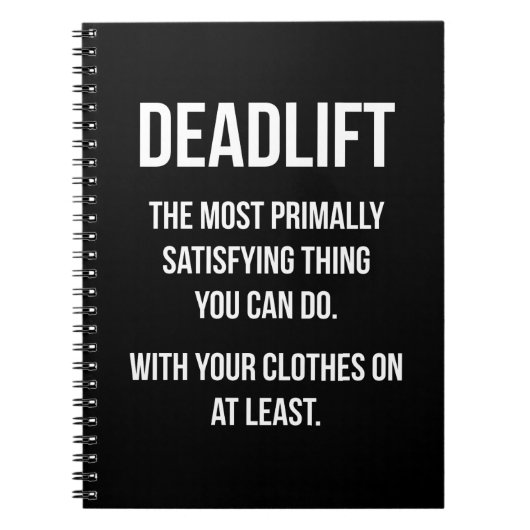 Deadlift - Funny Gym-thema - Nieuwe uitzending Notitieboek (Voorkant)