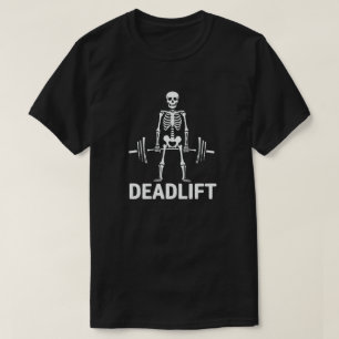 Deadlift Funny Halloween Skeleton Gewichtheffen T-shirt