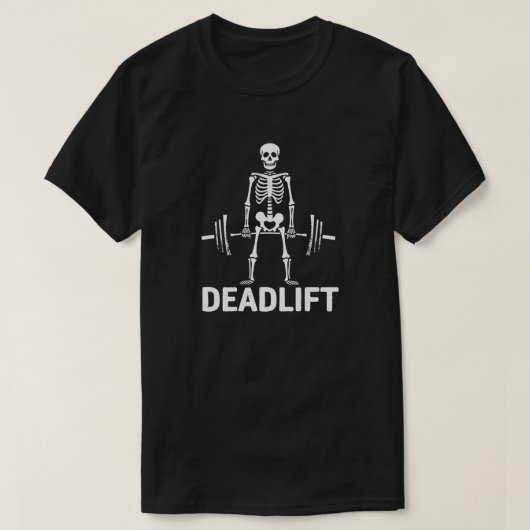 Deadlift Funny Halloween Skeleton Gewichtheffen T-shirt (Design voorkant)