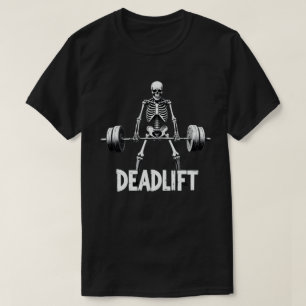 Deadlift Funny Halloween Skeleton Gewichtheffen T-shirt