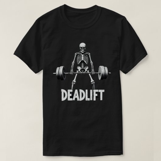 Deadlift Funny Halloween Skeleton Gewichtheffen T-shirt (Design voorkant)