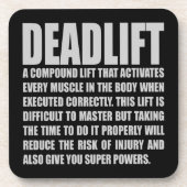 Deadlift - Funny Workout Motivatie Bier Onderzetter (Voorkant)