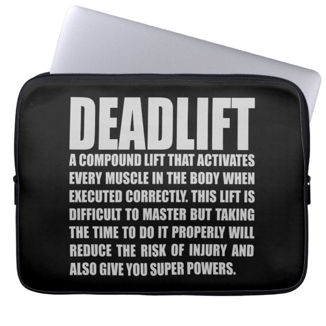 Deadlift - Funny Workout Motivatie Laptop Sleeve (Voorkant)