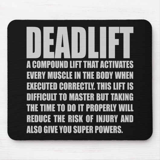 Deadlift - Funny Workout Motivatie Muismat (Voorkant)