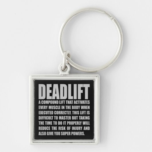 Deadlift - Funny Workout Motivatie Sleutelhanger (Voorkant)