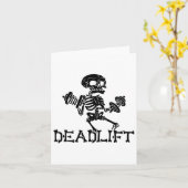 Deadlift Halloween Skelet Workout Bodybuilding G Kaart (Gele Bloem)