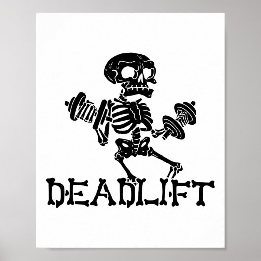 Deadlift Halloween Skeleton Workout Bodybuilding G Poster (Voorkant)