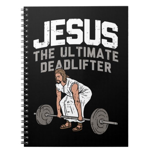 Deadlift Jesus I Christelijke Weightlift Funny Wor Notitieboek (Voorkant)