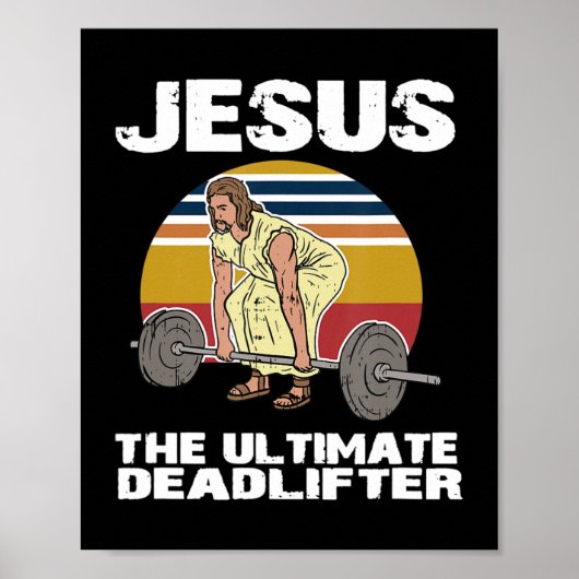 Deadlift Jesus I Christelijke Weightlift Funny Wor Poster (Voorkant)