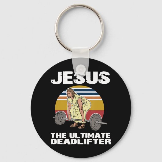 Deadlift Jesus I Christelijke Weightlift Funny Wor Sleutelhanger (Voorkant)