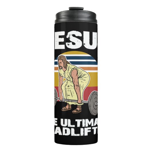 Deadlift Jesus I Christelijke Weightlift Funny Wor Thermosbeker (Voorkant)