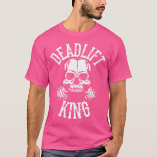 Deadlift King Skull met Barbell bodybuilding krach T-shirt