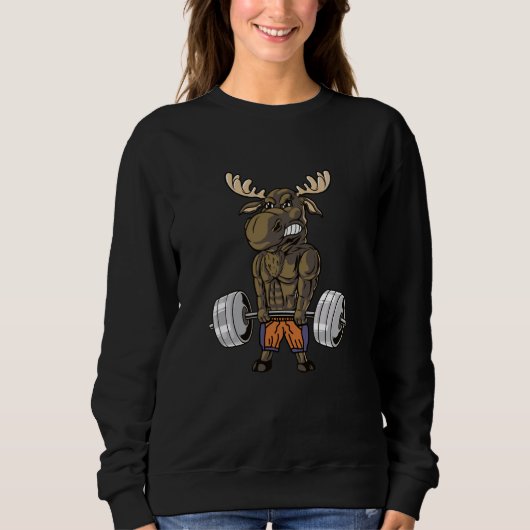 Deadlift Moose Weightlifting Gym Humor Trui (Voorkant)