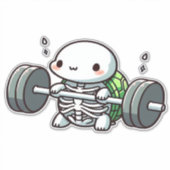 Deadlift Schattige Turtle Classic T-shirt Sticker (Voorkant)