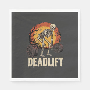 Deadlift Skelet Halloween Gym Workout Design Servet