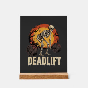 Deadlift Skelet Halloween Gym Workout Ontwerp Acryl Bord