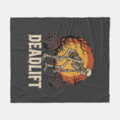 Deadlift Skelet Halloween Gym Workout Ontwerp Fleece Deken (Voorkant (Horizontaal))