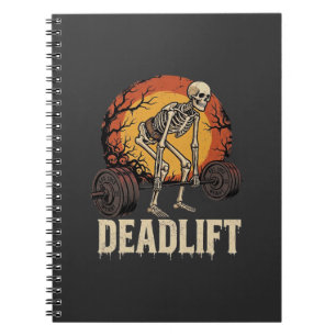 Deadlift Skelet Halloween Gym Workout Ontwerp Notitieboek
