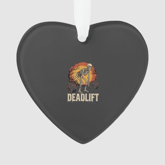 Deadlift Skelet Halloween Gym Workout Ontwerp Ornament (voorkant)
