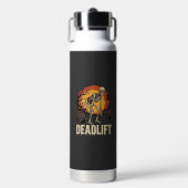 Deadlift Skelet Halloween Gym Workout Ontwerp Waterfles (Voorkant)