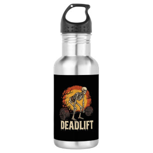 Deadlift Skelet Halloween Gym Workout Ontwerp Waterfles