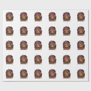 Deadlift Skelet Stang Halloween Pompoenen Graf Cadeaupapier